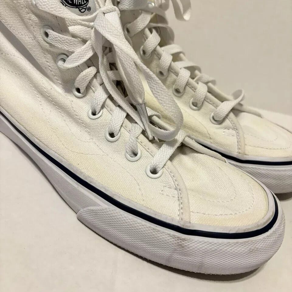 Vans Canvas High Tops Sneakers All White Mens 8.5/Womens 10